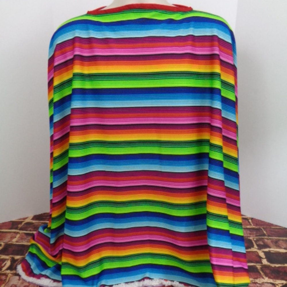 Poncho Colorful Bright One Size Costume